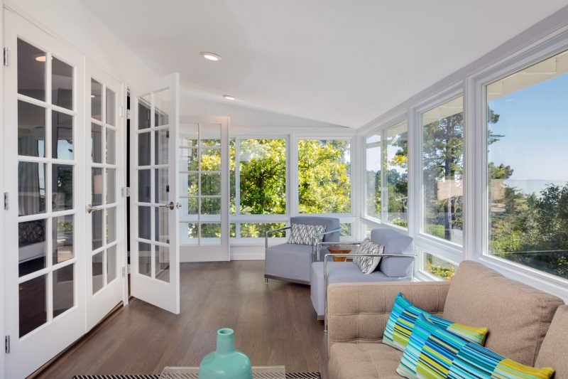 Clean windows in beautiful home