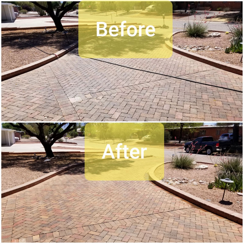 before and after pressure washing